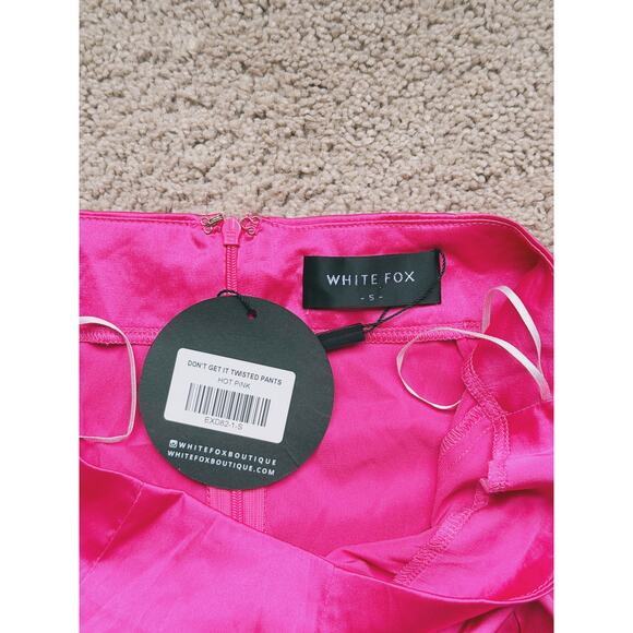 NWT White Fox Feather Trim Satin Pajama SET Hot Pink 2 Pc Small Barbie Feminine - Picture 10 of 10